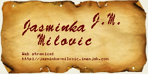 Jasminka Milović vizit kartica
